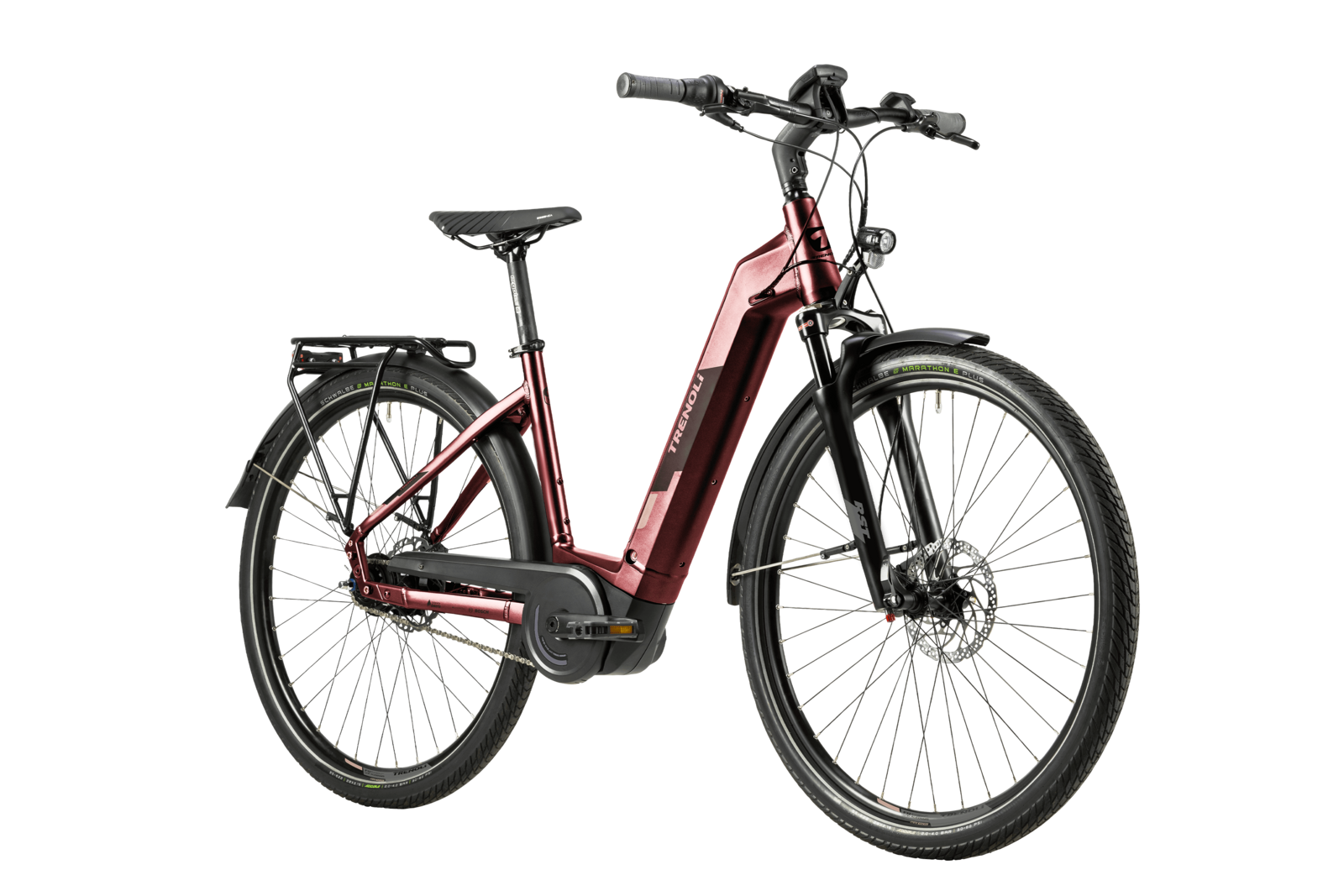 trenoli TANARO classico Active Plus in wine – glänzend | City E-Bike mit 500 Wh